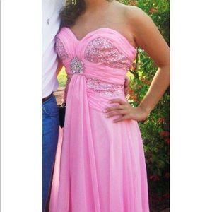 Tony Bowls Pink & Crystal Prom Dress